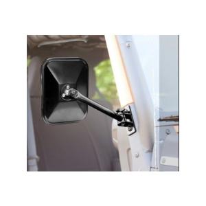 Quick Release Side Mirror Black Rectangular 97-16 Jeep Wrangler