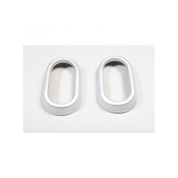 INTERIOR DOOR HANDLE TRIM BRUSHED SILVER 07-10 JEEP WRANGLER JK