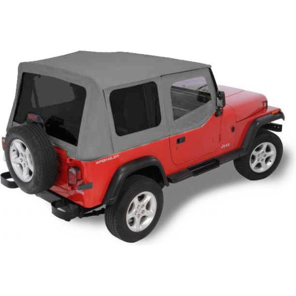 XHD Replacement Soft Top with Upper Door Skins and Tinted Windows for Jeep Wrangler YJ 1988-1995