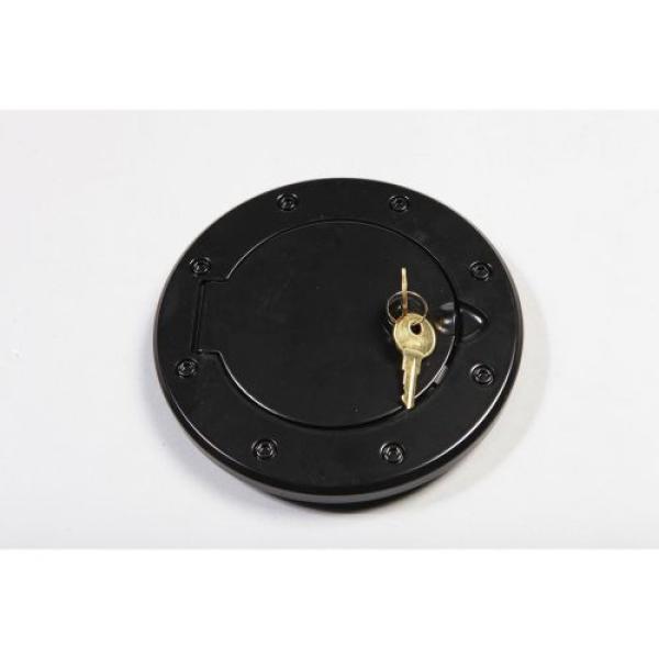 LOCKING FUEL GAS CAP DOOR COVER BLACK ALUMINUM 2007-2018 JEEP WRANGLER JK