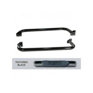 ROUND TUBE SIDE STEPS 3 INCH BLACK 87-95 JEEP WRANGLER YJ