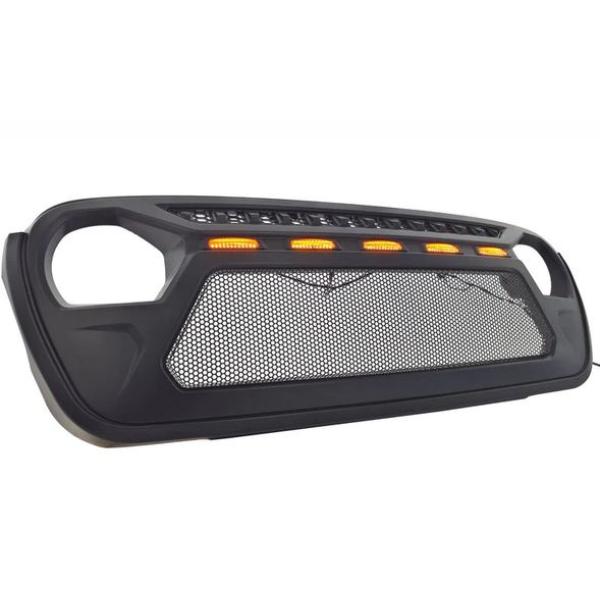 Dragon Mesh Grille With Led For 2018-UP Jeep Wrangler JL and 2020-UP Gladiator JT