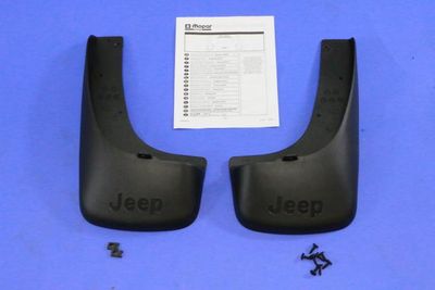 splash guards black rear set w/ jeep logo 2002-2007 jeep liberty kj