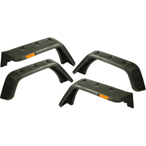 Hurricane Flat Fender Flares with EU Side Maker in Textured Black for Jeep Wrangler JK 2007-2018 - Image 2