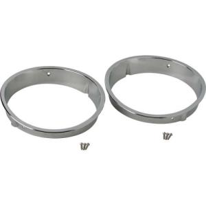 Headlight Bezels Pair ABS Chrome Plated Plastic; 1997-2006 Jeep Wrangler TJ - Kentrol