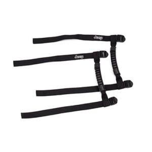 Grab Handles Pair with Jeep Logo Black 2007-2016 Jeep Wrangler JK & Wrangler Unlimited JK