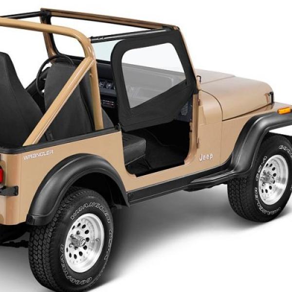 Upper Door Skins Pair Black Denim 1997-2006 Jeep Wrangler TJ & Wrangler Unlimited TJL
