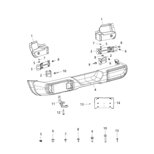 Sport Rear Bumper for Jeep Wrangler JL 2018-2025 - Image 2