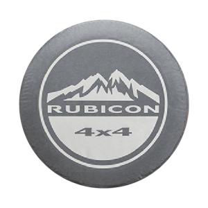 Tire Cover Black Denim with Rubicon 4x4 Logo for Jeep JK 2007-2018