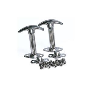 Hood Latch Set in Stainless Steel for 1942-1995 Jeep CJ & Wrangler YJ