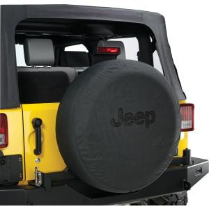 Black Denim Jeep Logo Tire Cover