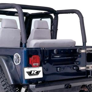 Roll Bar Cover Full Kit Black Denim  1997-2002 Jeep Wrangler TJ