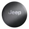 Deluxe Anti-Theft Spare Tire Covers Black Denin for Jeep JK 2007-2018 - P255/75R17 with Gray Jeep Logo