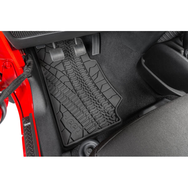 Floor Slush Mats with Tire Tread Pattern for Jeep Wrangler JK 2007-2013 - Image 2