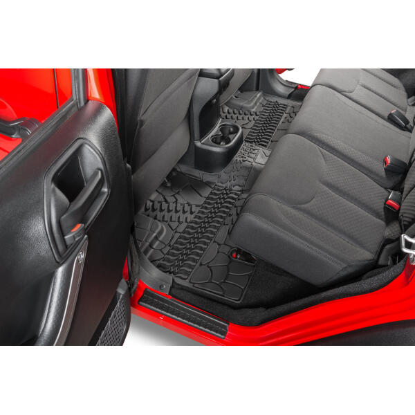 Floor Slush Mats with Tire Tread Pattern for Jeep Wrangler Unlimited JK 2007-2013 4 Door - Image 3