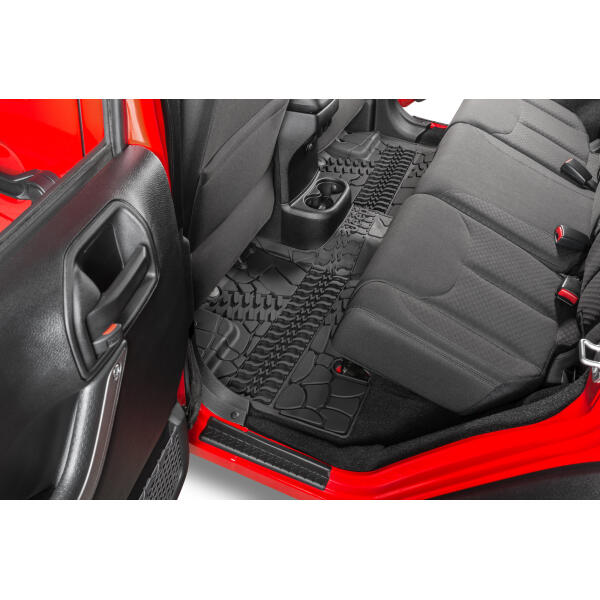 Floor Slush Mats with Tire Tread Pattern for Jeep Wrangler Unlimited JK 2014-2018 4 Door - Image 3