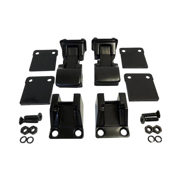 Stainless Steel TJ Style Hood Catch Kit in Black Stainless for Jeep CJ and YJ 1976-1995