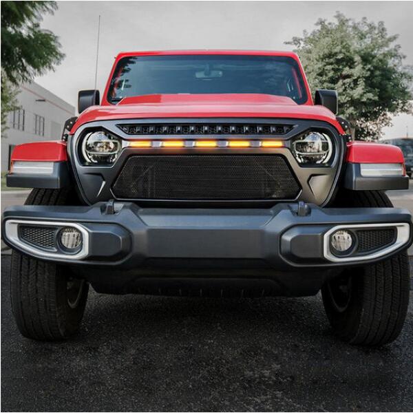 Dragon Mesh Grille With Led For 2018-UP Jeep Wrangler JL and 2020-UP Gladiator JT - Image 3