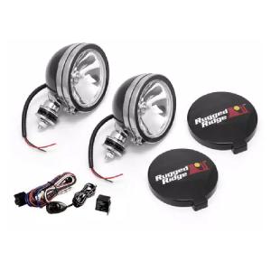 ROUND OFF-ROAD LIGHTS 6" 2 LIGHT KIT BLACK STEEL FOR JEEP WRANGLER JL 2018