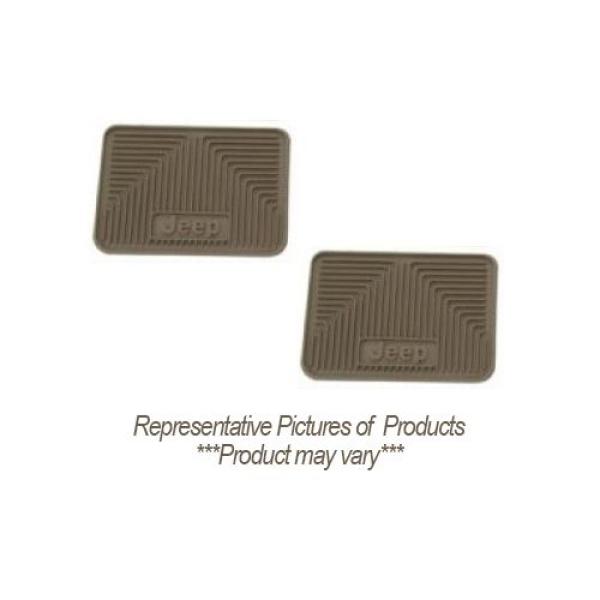 Factory Rear Slush Floor Mat Rear Dark Khaki with Jeep Logo Pair  1997-2006 Jeep Wrangler TJ & Unlimited TJL
