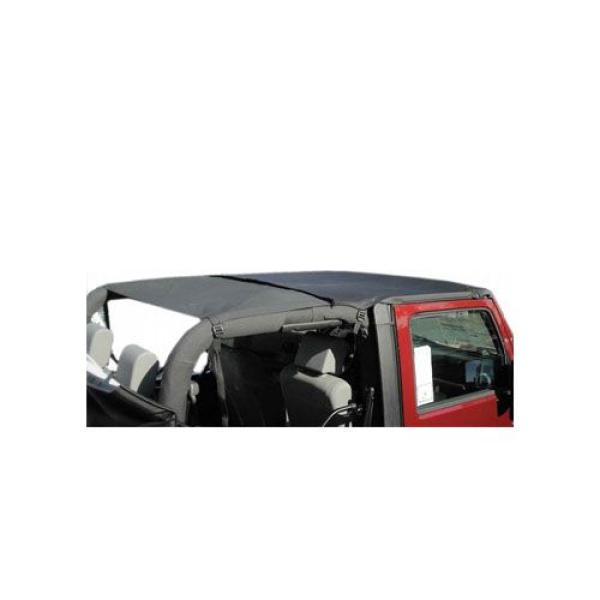 Safari Combo Brief Top for 2007-2017 Jeep Wrangler JK (2-Door) (Black Diamond) - Rampage