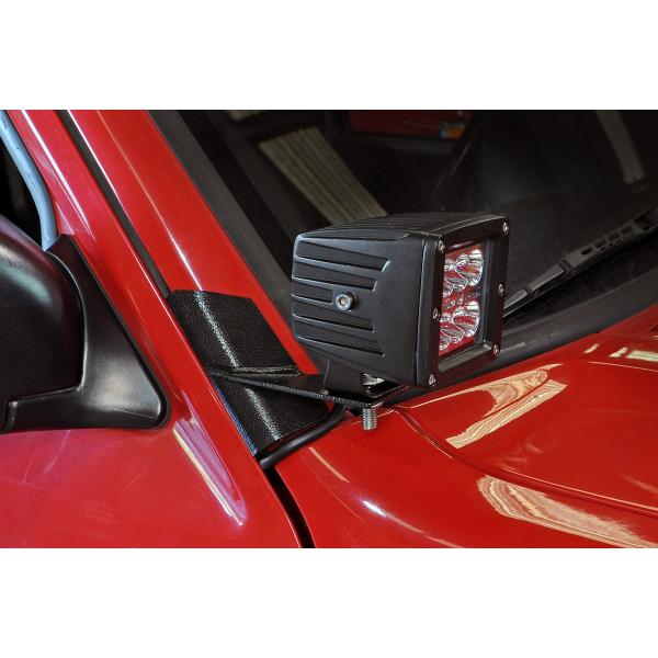 led light mount lower a-pillar pod pair