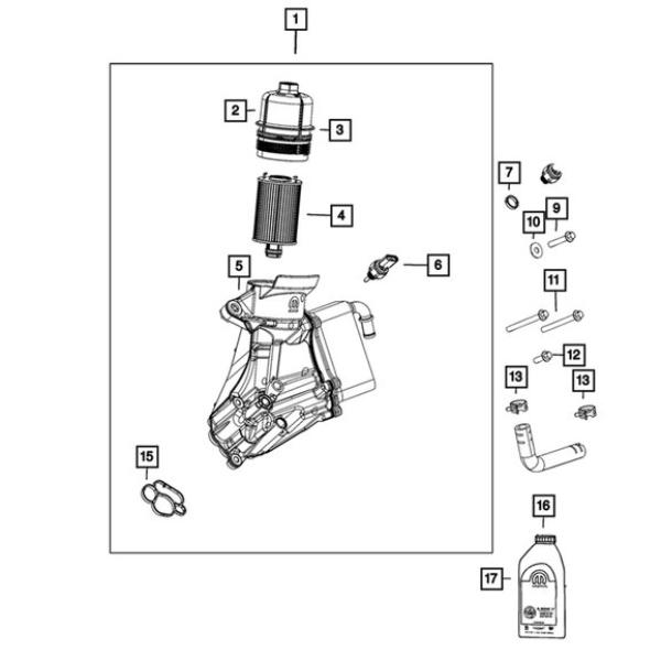 Engine Oil Filter for Jeep Wrangler JL and Gladiator JT 2020-2022