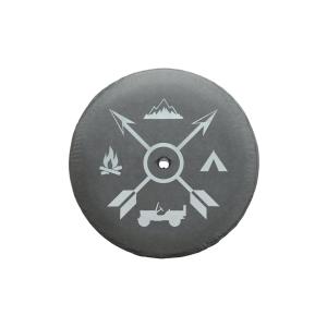 Spare Tire Cover with Camping Logo for Jeep Wrangler JL 2018-2025