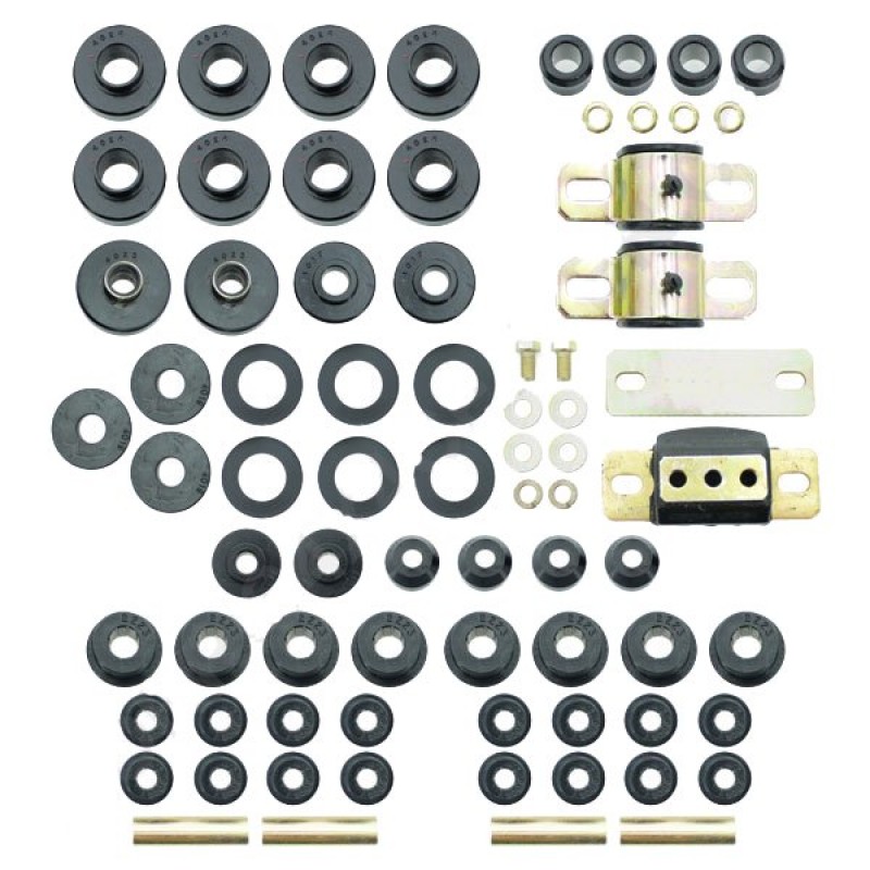 Complete Hyper-Flex Suspension Bushing Kit for 1976-1979 Jeep CJ5 and CJ7 Black