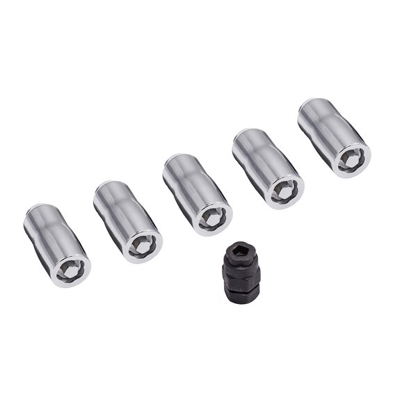 5 piece wheel lock set with key m14-15mm thread