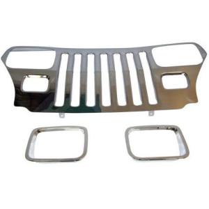 YJ 87-95 GRILLE OVERLAY KIT INCL. BEZEL HEADLIGHTS
