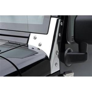 AMCO Windshield Hinge Bracket Set in Stainless Steel for 2007-2018 Jeep Wrangler JK