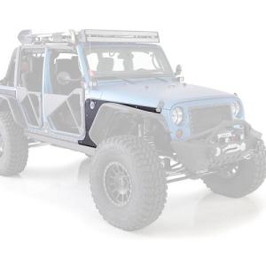 Smittybilt XRC Front Body Armor Skins Pair Cold-Rolled Steel Textured Matte Black 2007-2016 Jeep Wrangler JK & Wrangler Unlimited JK