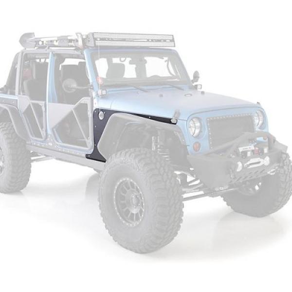 Smittybilt XRC Front Body Armor Skins Pair Cold-Rolled Steel Textured Matte Black 2007-2016 Jeep Wrangler JK & Wrangler Unlimited JK