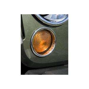 TURN SIGNAL BEZEL TRIM CHROME 07-16 JEEP WRANGLER JK & UNLIMITED