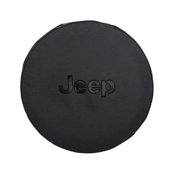 Anti-Theft Tire Cover with Black Jeep logo  Black Denim P255/75/16 LT255/75R17 P255/70R18