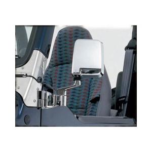 AMCO Side Mirrors in Chrome For 1987-2006 Jeep Wrangler YJ & TJ for Factory Half Doors & 1994-2006
