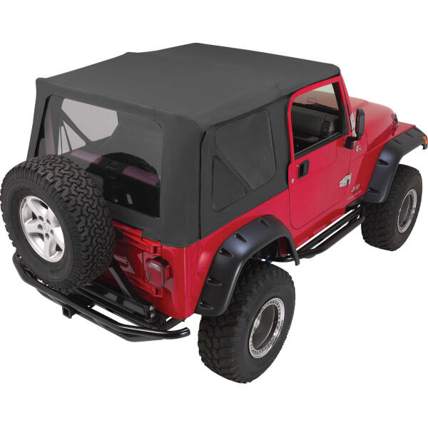 Complete Soft Top Kit with Clear Windows for Jeep Wrangler TJ 1997-2006 with Full Steel Doors
