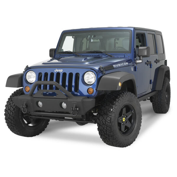 Front Stubby Recovery Bumper in Matte Black for Jeep Wrangler JL, JK 2007-2024 and Gladiator JT - Image 4