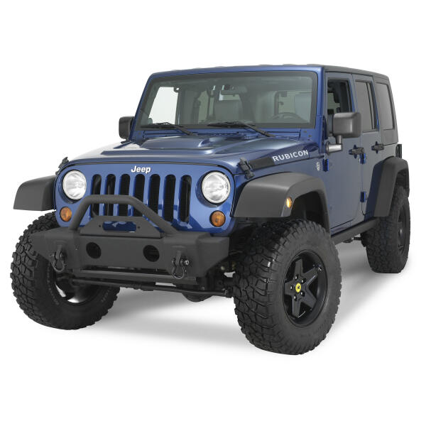 Front Stubby Recovery Bumper in Matte Black for Jeep Wrangler JL, JK 2007-2024 and Gladiator JT - Image 3
