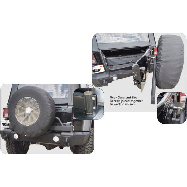 Rear Recovery Bumper with Tire Carrier for Jeep Wrangler JK 2007-2018 - Image 3