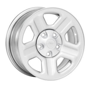16x7" Lux Style Steel Wheel in Silver for Jeep Vehicles with 5x5 Bolt Pattern