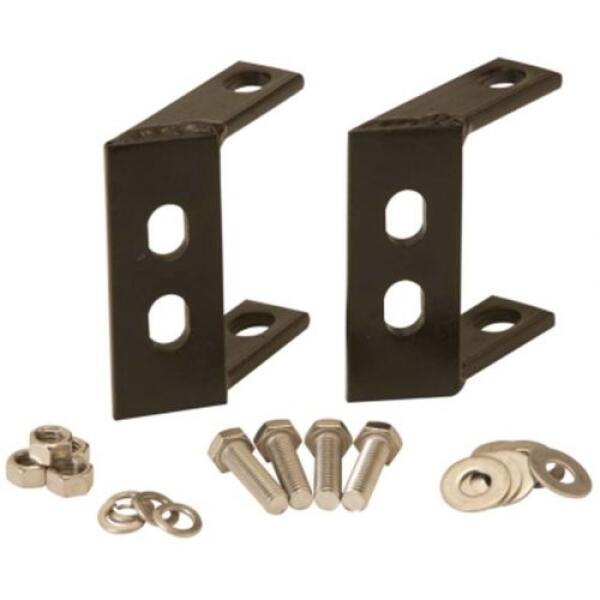 Rear Bumper Brackets Pair Black Painted Steel 1945-1986 Jeep CJ & Willy's