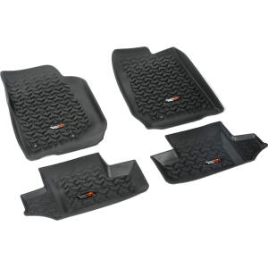 Front and Rear Floor Liner Kit in Black for Jeep Wrangler JK 2014-2018 2-Door