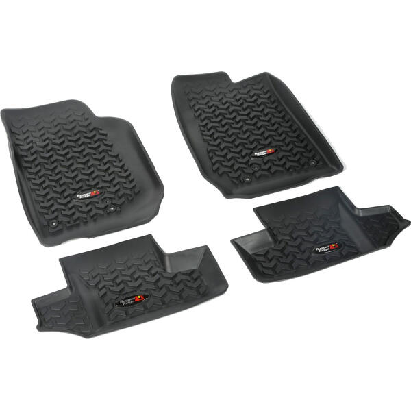 Front and Rear Floor Liner Kit in Black for Jeep Wrangler JK 2014-2018 2-Door