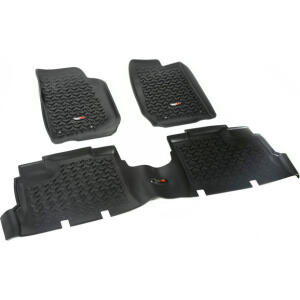 Front and Rear Floor Liner Kit in Black for Jeep Wrangler JK 2007-2018 Unlimited 4-Door