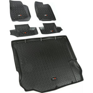 5 Piece Floor Liner Kit in Black for Jeep Wrangler JK 2011-2014 2-Door