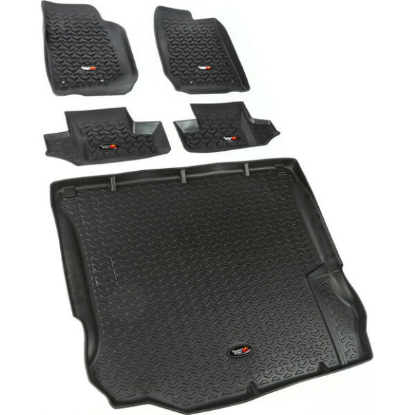 5 Piece Floor Liner Kit in Black for Jeep Wrangler JK 2011-2014 2-Door