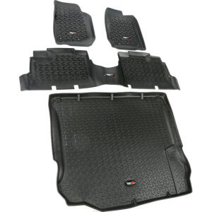 4 Piece Floor Liner Kit in Black for Jeep Wrangler JK 2011-2018 Unlimited 4-Door