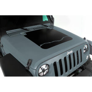 Vinyl Barbed Wire Hood Black Out for Jeep Wrangler JK 2007-2018